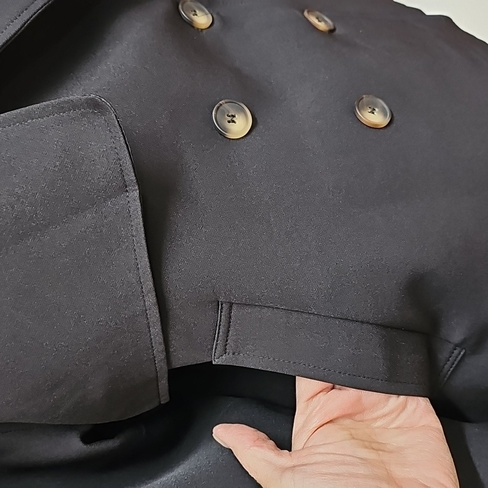 Saodimallsu Black Double-Breasted Jacket, Tortoise Buckles & Buttons, New Sz L - Picture 3 of 12